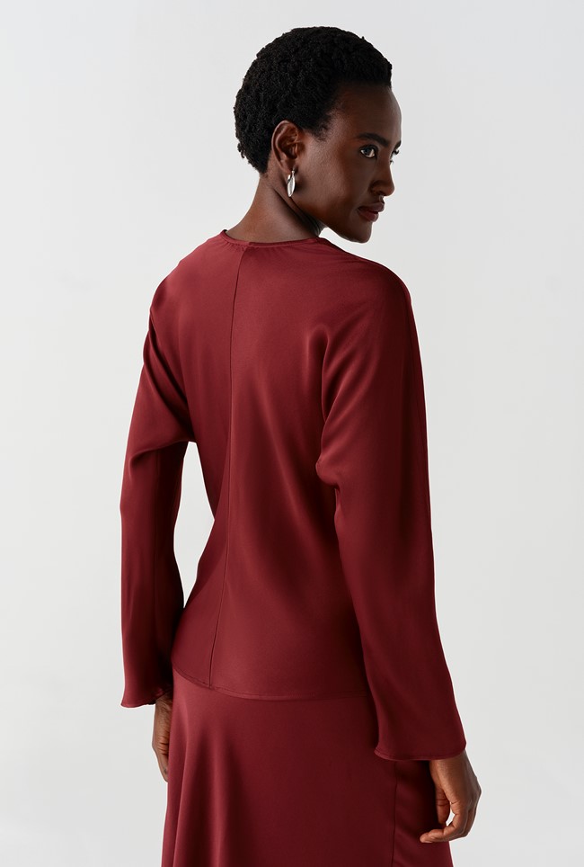 Lucille Long Sleeve Satin Top