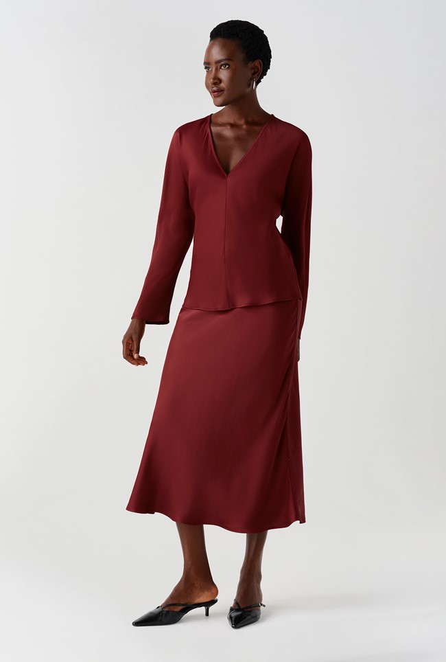 Lucille Long Sleeve Satin Top