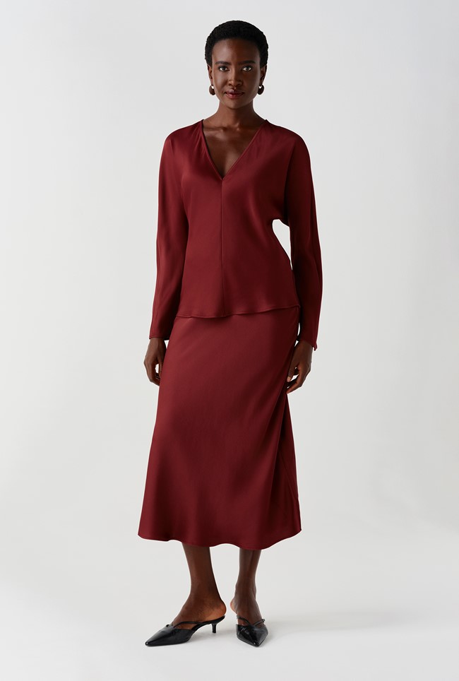 Lucille Long Sleeve Satin Top
