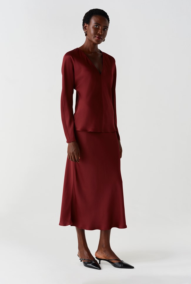 Lucille Long Sleeve Satin Top
