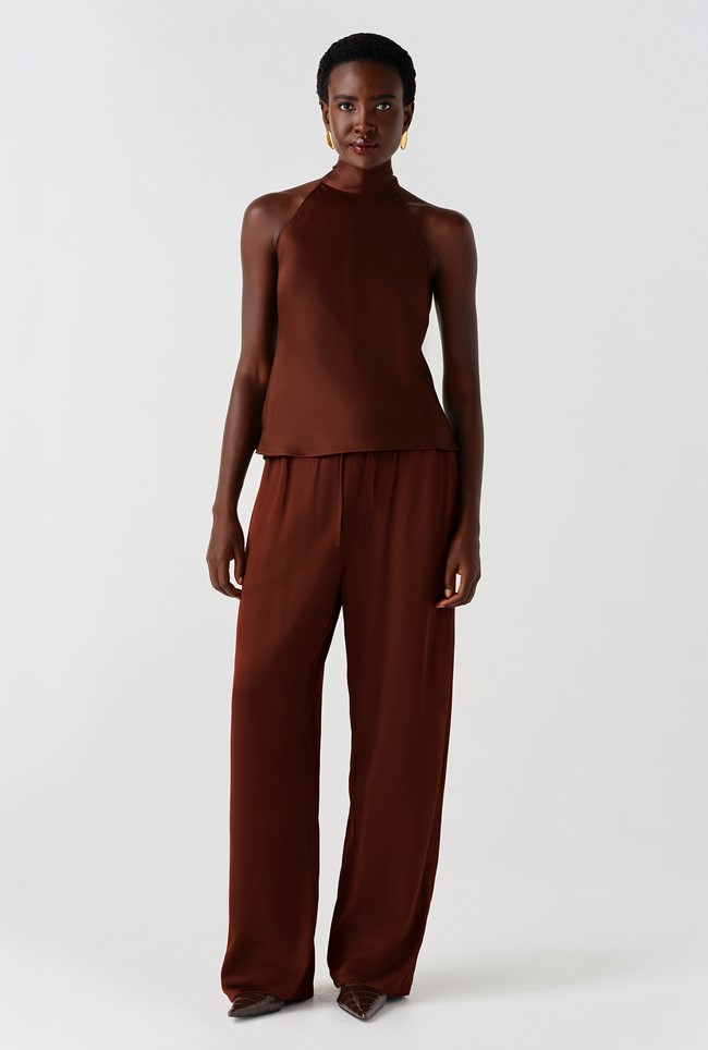 Reese High Neck Satin Top