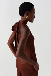 Reese High Neck Satin Top