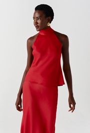 Reese High Neck Satin Top
