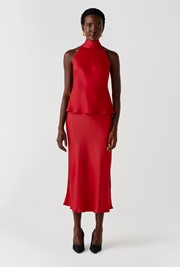 Reese High Neck Satin Top