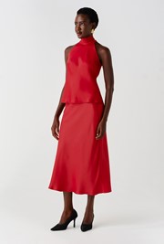 Reese High Neck Satin Top