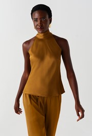 Reese High Neck Satin Top