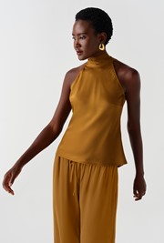 Reese High Neck Satin Top