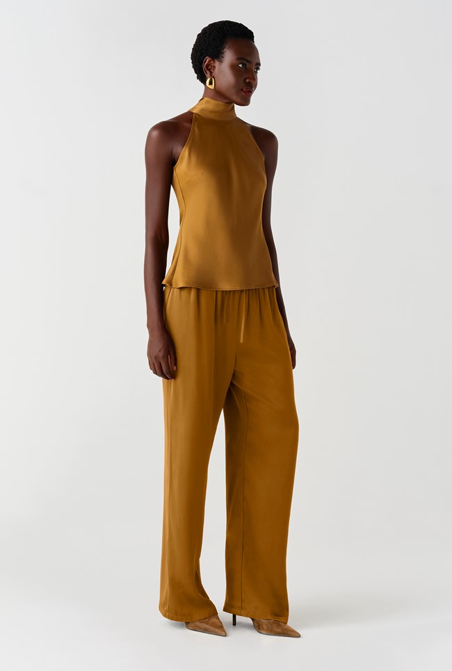 Reese High Neck Satin Top