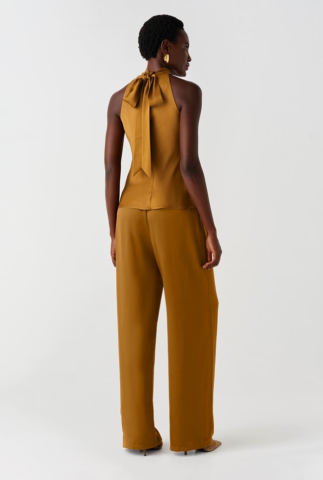 Reese High Neck Satin Top