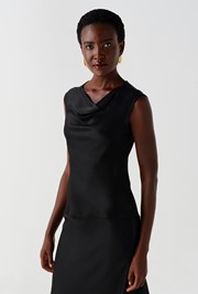 Alia Satin Cowl Neck Top