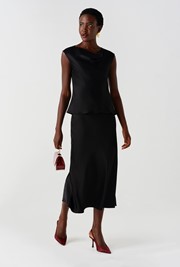 Alia Satin Cowl Neck Top