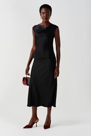 Alia Satin Cowl Neck Top