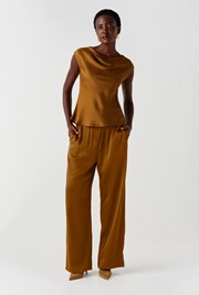Alia Satin Cowl Neck Top