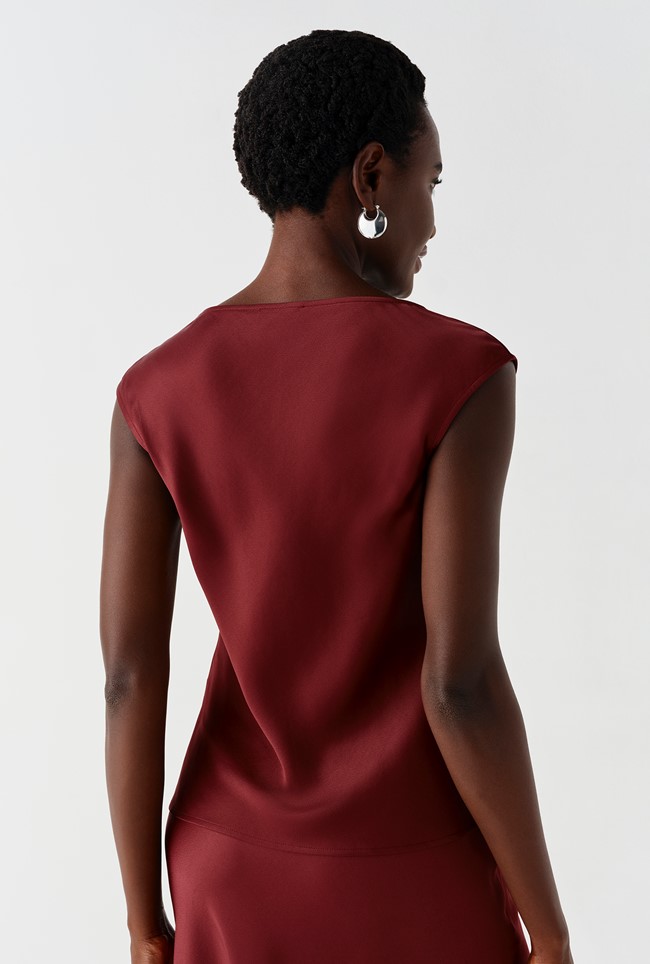 Alia Satin Cowl Neck Top