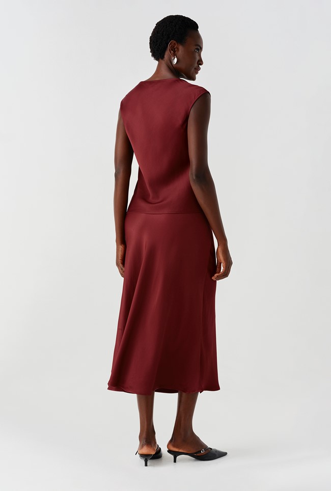 Alia Satin Cowl Neck Top