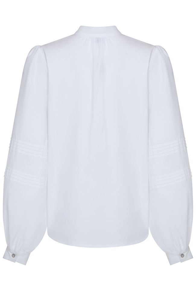 Cotton Blouse with Long Sleeves in White | Ghost London